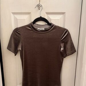 Like New Zara Dark Grey Velvet Dress